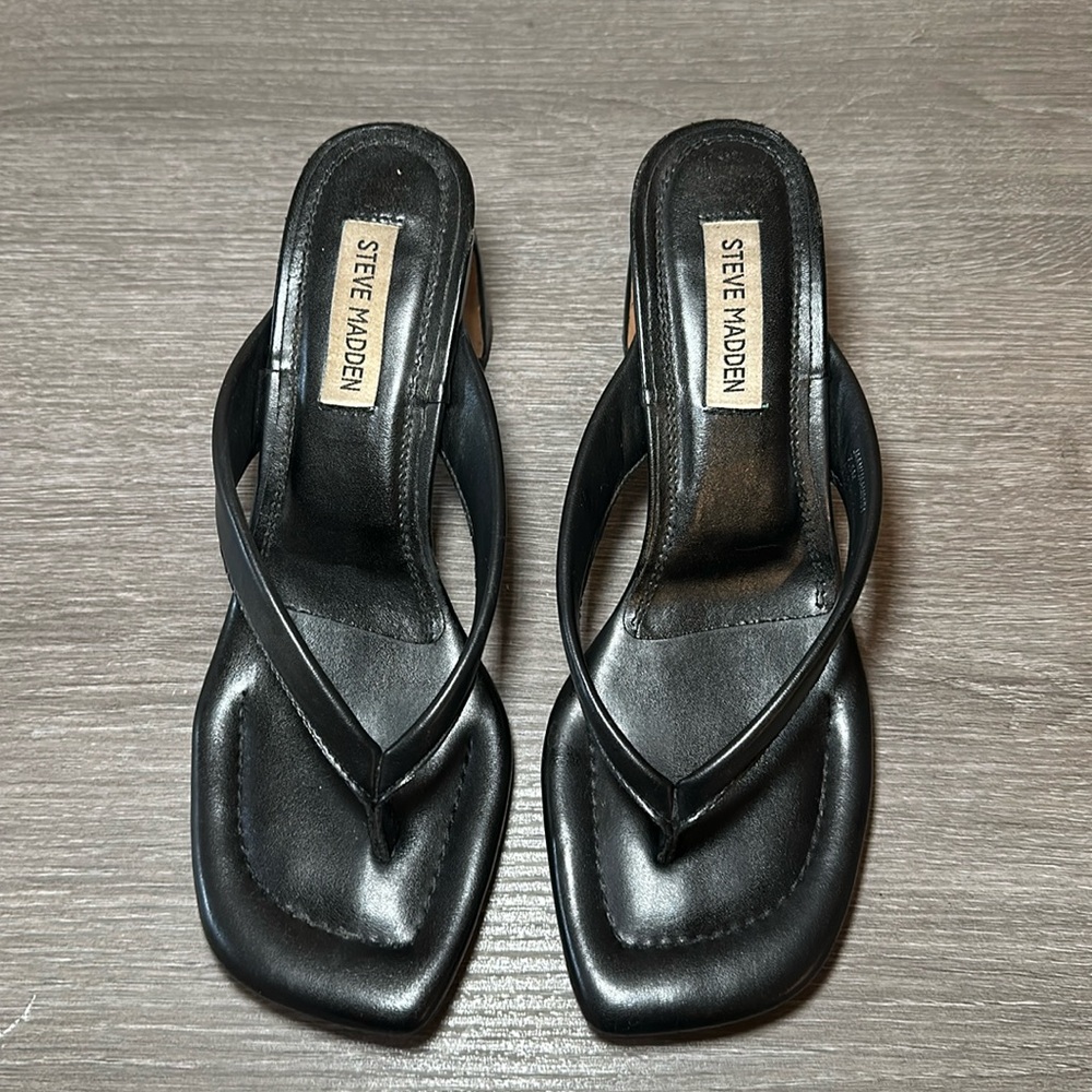 Steve Madden black sandal heels